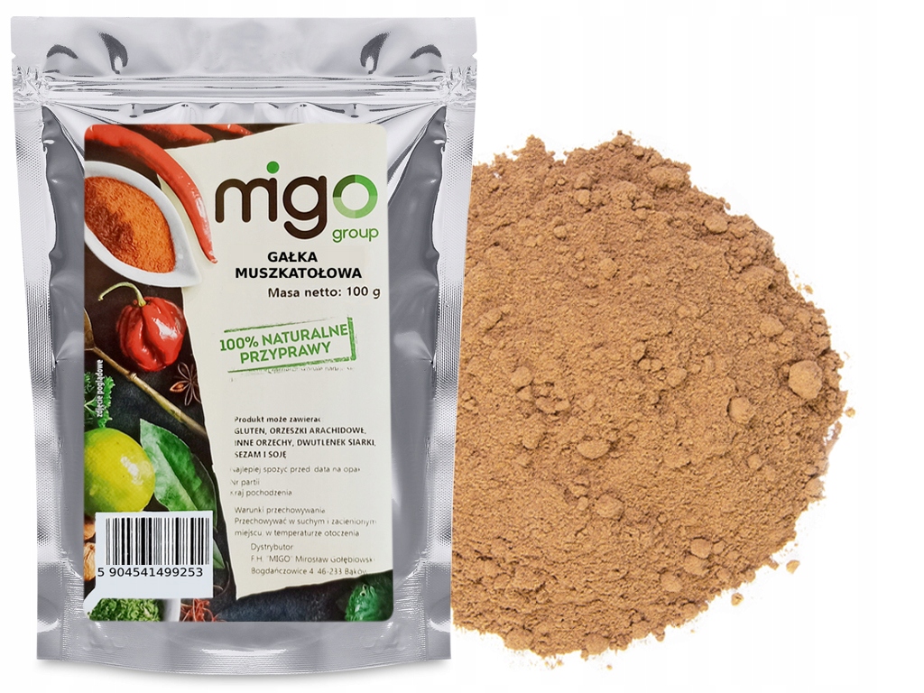 GAŁKA MUSZKATOŁOWA Mielona 100g - MIGOgroup EAN (GTIN) 5904035779199