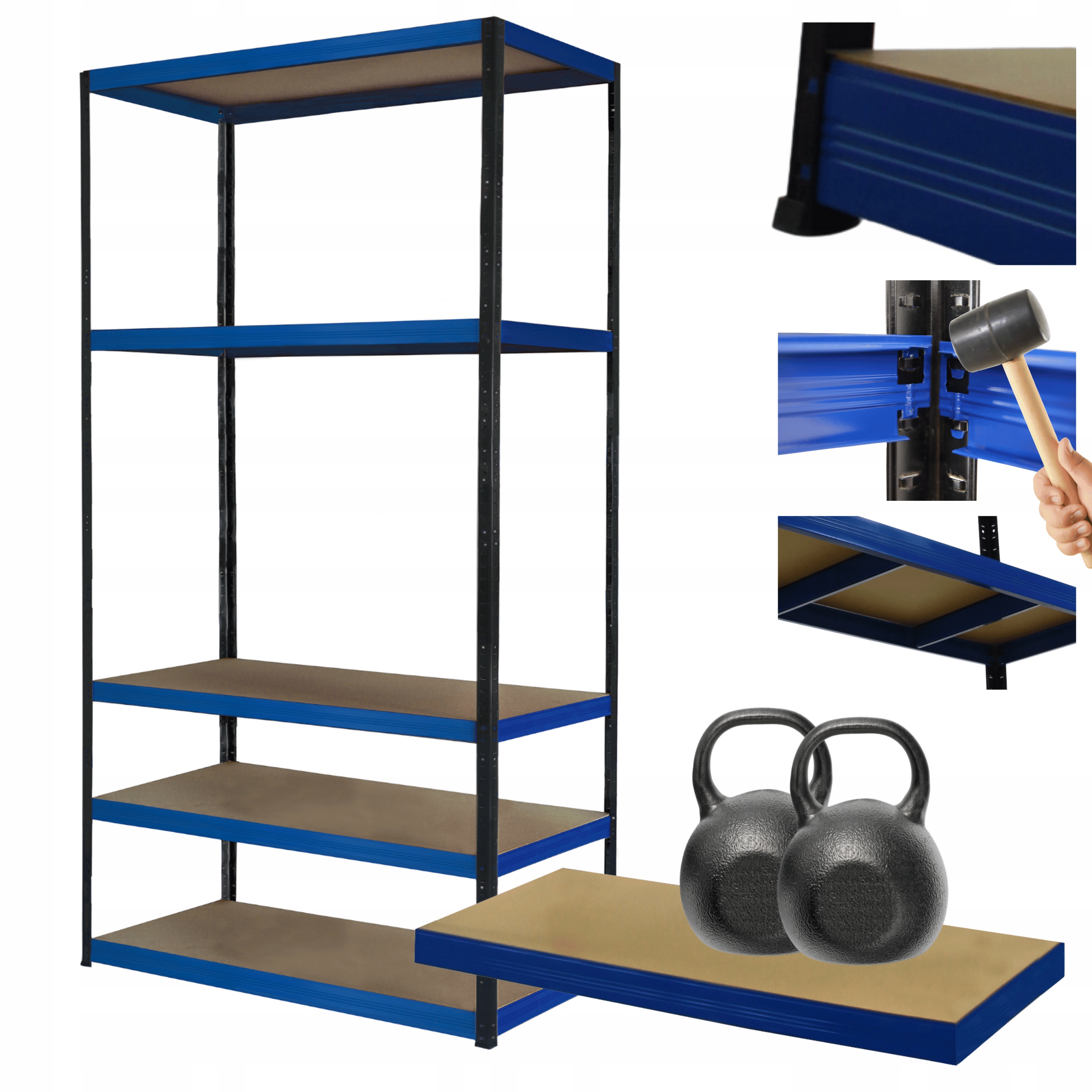 Kovový skladovací regál Helios 180x110x50 cm 5Px275 kg, Trvanlivý