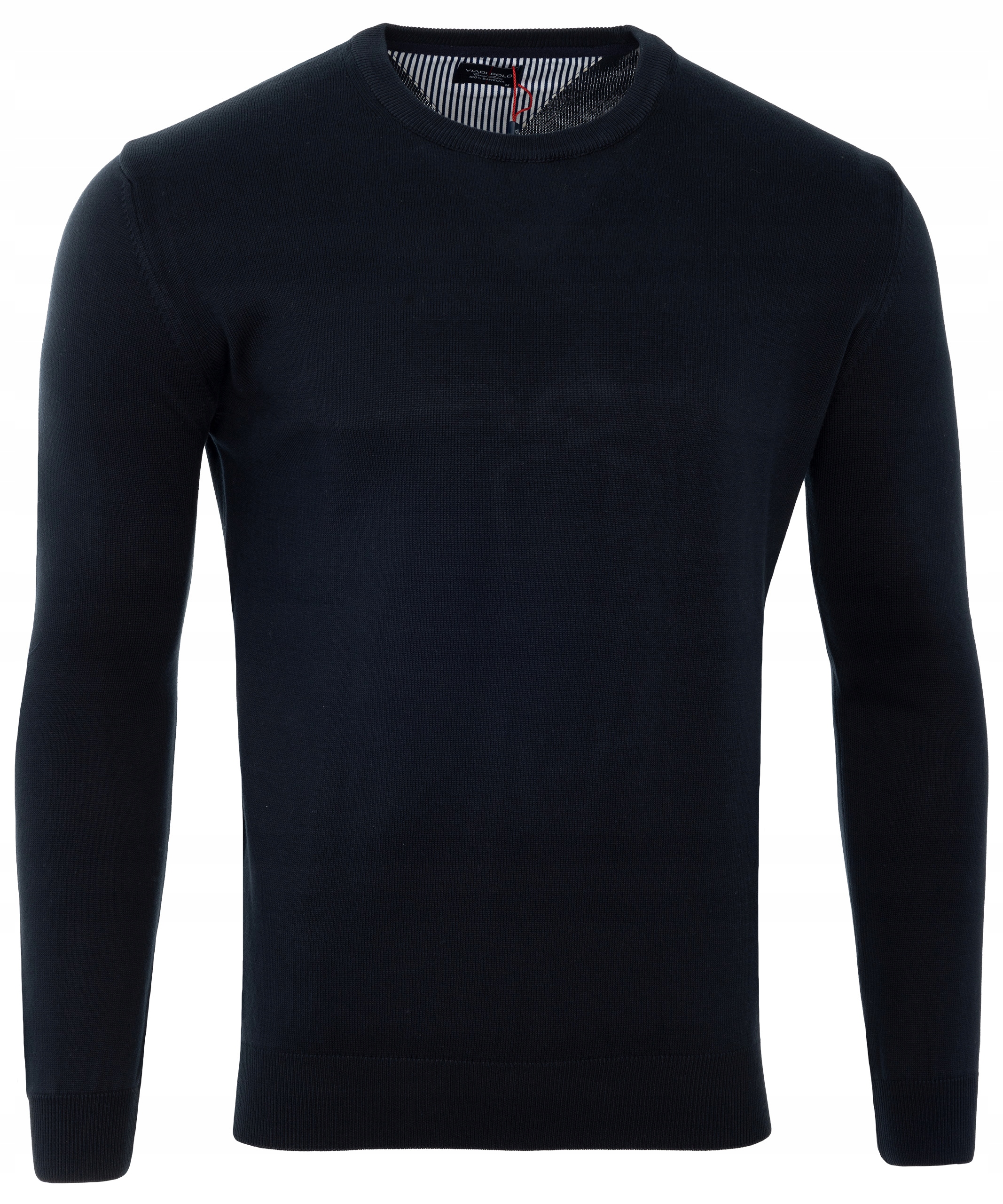 SWETER ELEGANCKI WYSOKA JAKOŚĆ 100%BAWEŁNA POD SZYJĘ GRANATOWY M