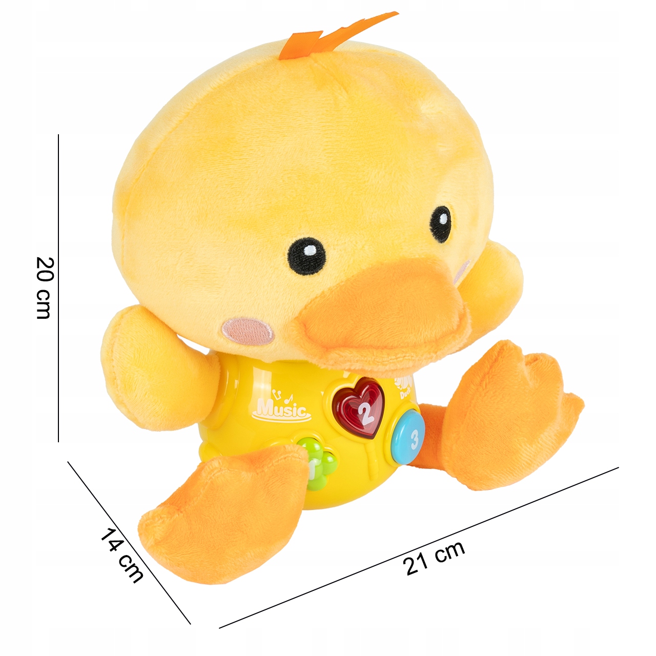 KACZKA KACZUSZKA INTERAKTYWNA ŚWIECI PLUSZOWA MASKOTKA DŹWIĘK ŚWIATŁO Marka MalPlay