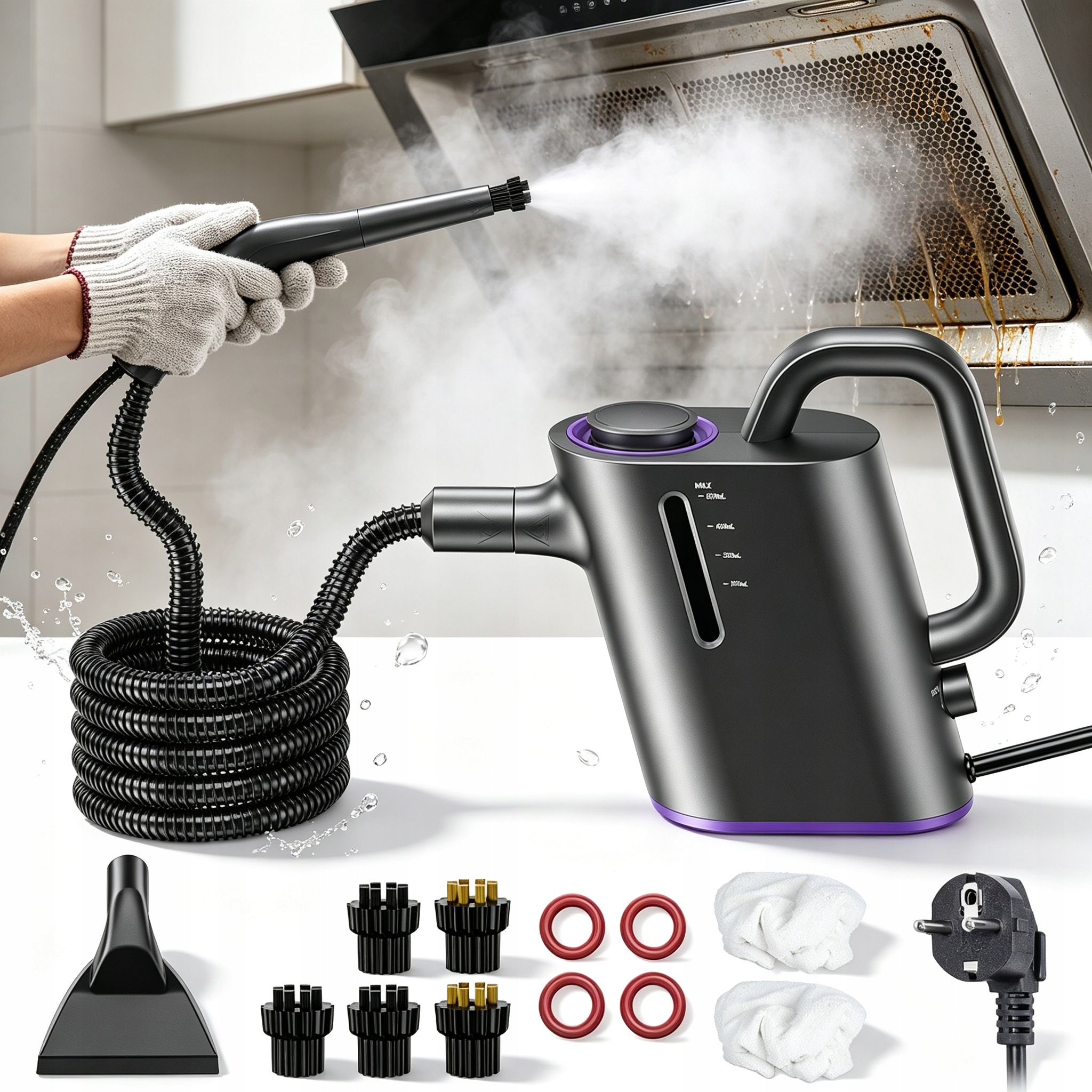 Parní Čistič Ruční Parní Čistič 1500 W Vysokotlaký 16 Nástavců