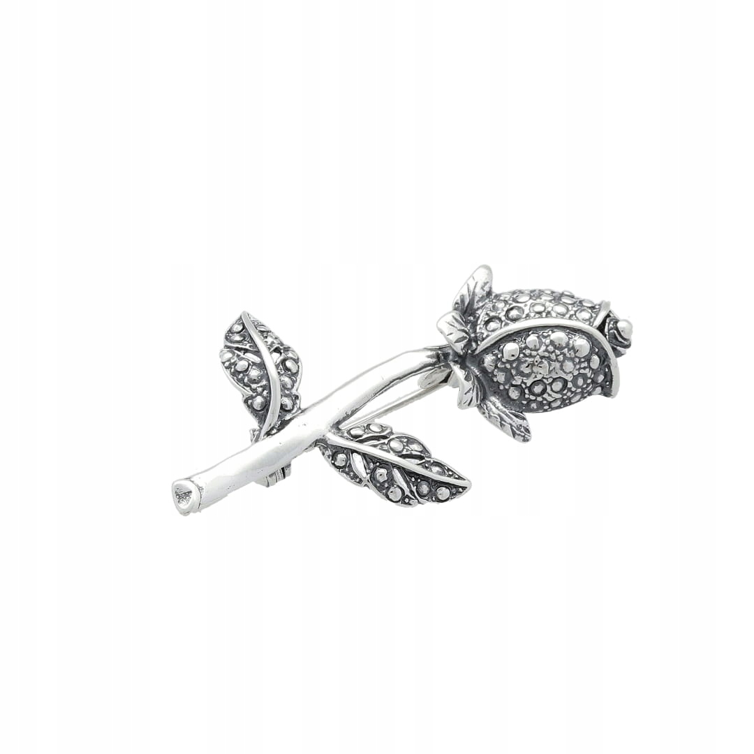 Brož růžička stříbro