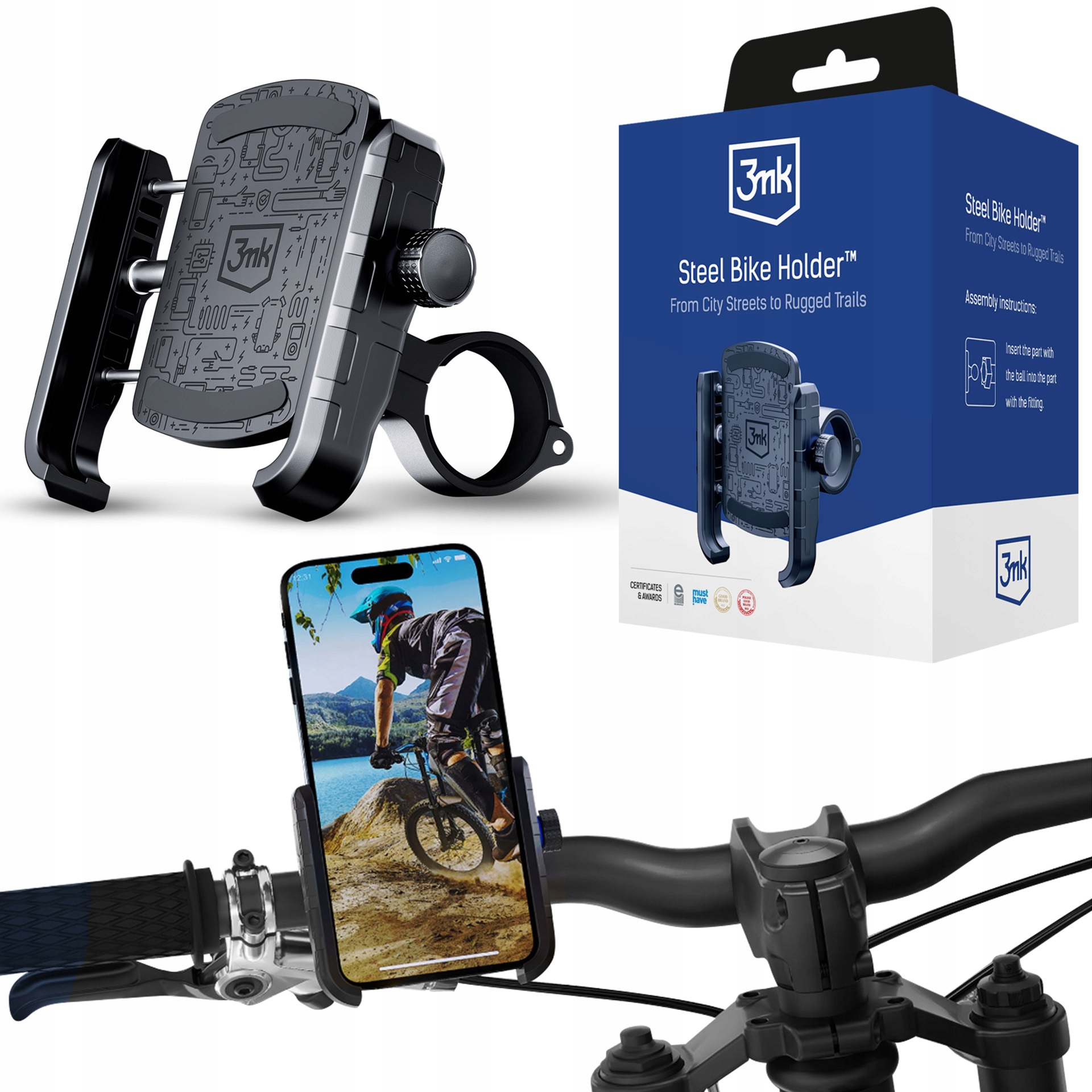 3mk Steel Bike Holder Czarny