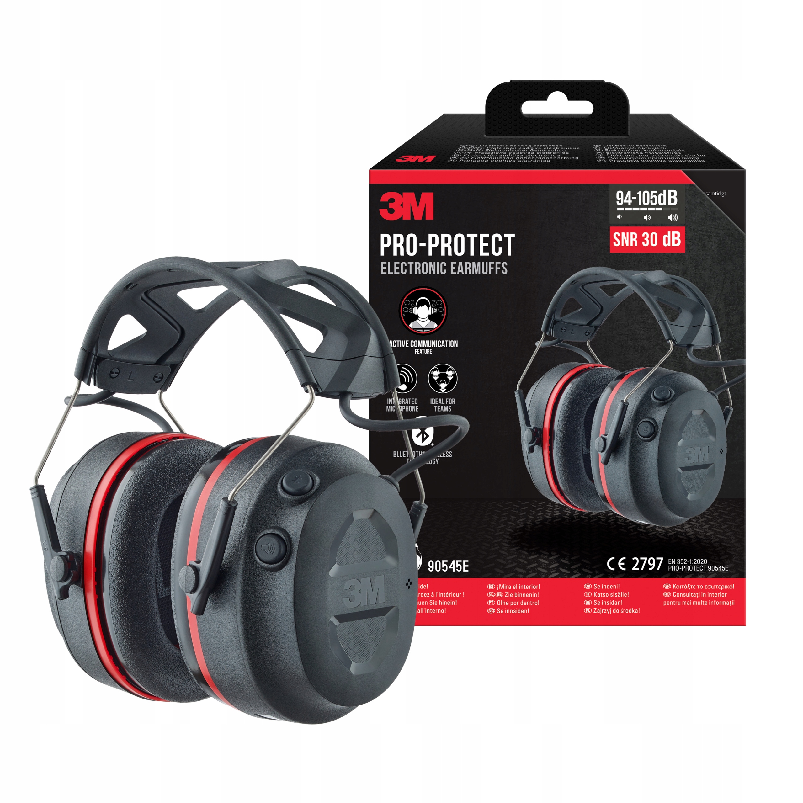 Nauszniki ochronne Bhp z funkcją Bluetooth 3M Pro-Protecti Snr 30 dB