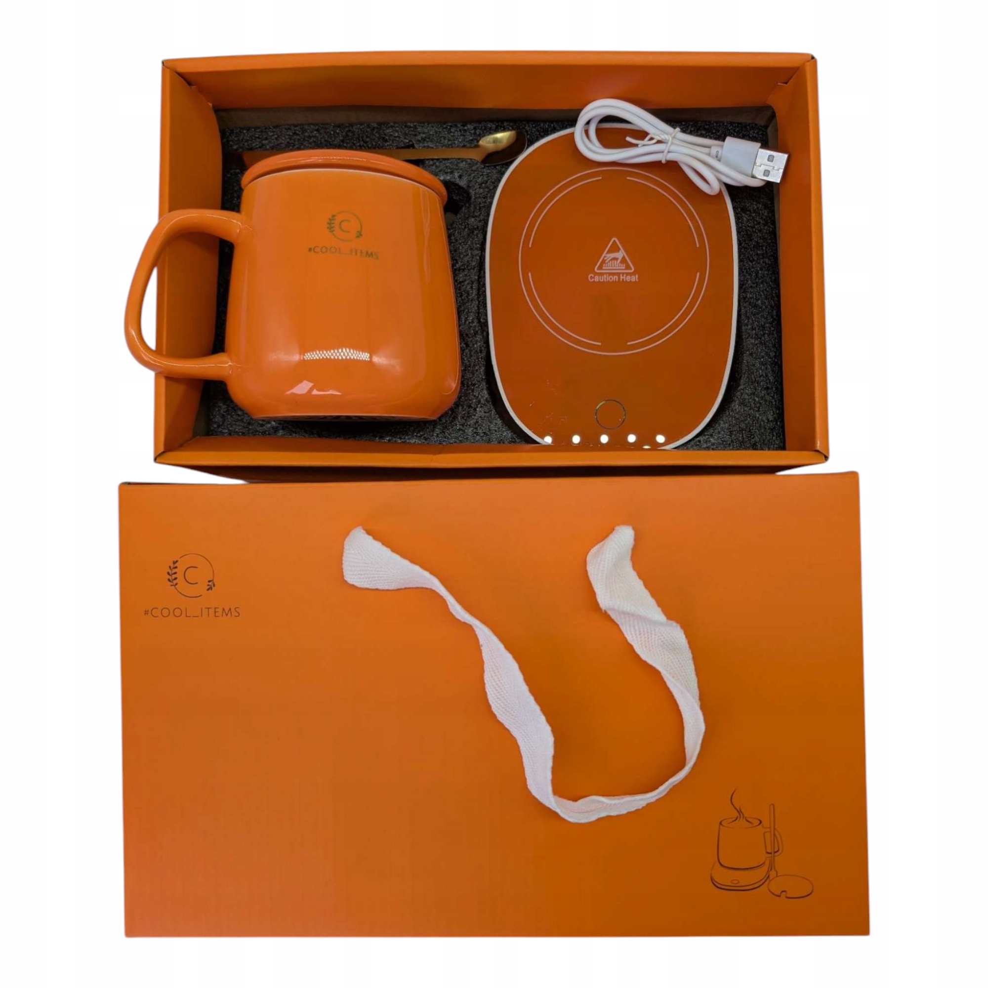 Set Velký Keramický Hrnek Ohřívač s Usb kabelem Dárek Na Valentýna