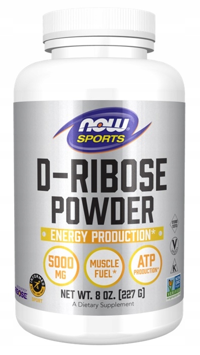 Now Foods Ryboza, D-Ribose, Prášek, 227 g