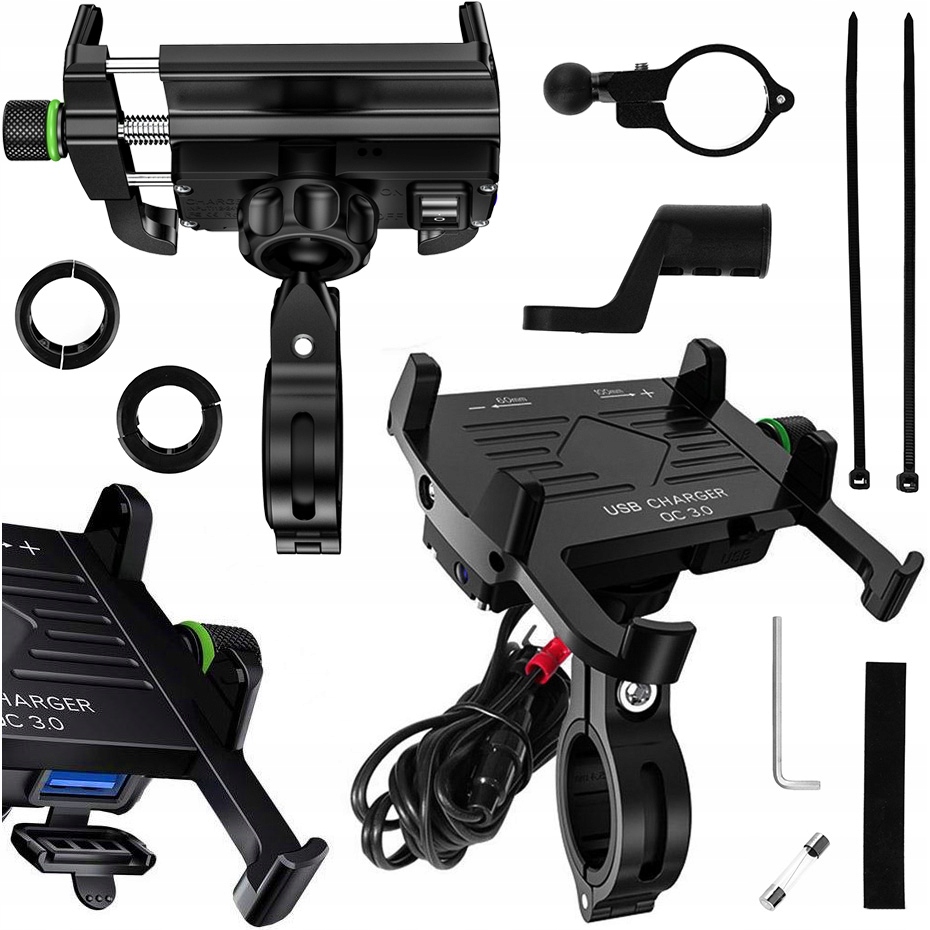 Uchwyt motocyklowy na telefon z ładowarką Usb szybkie ładowanie QC3.0