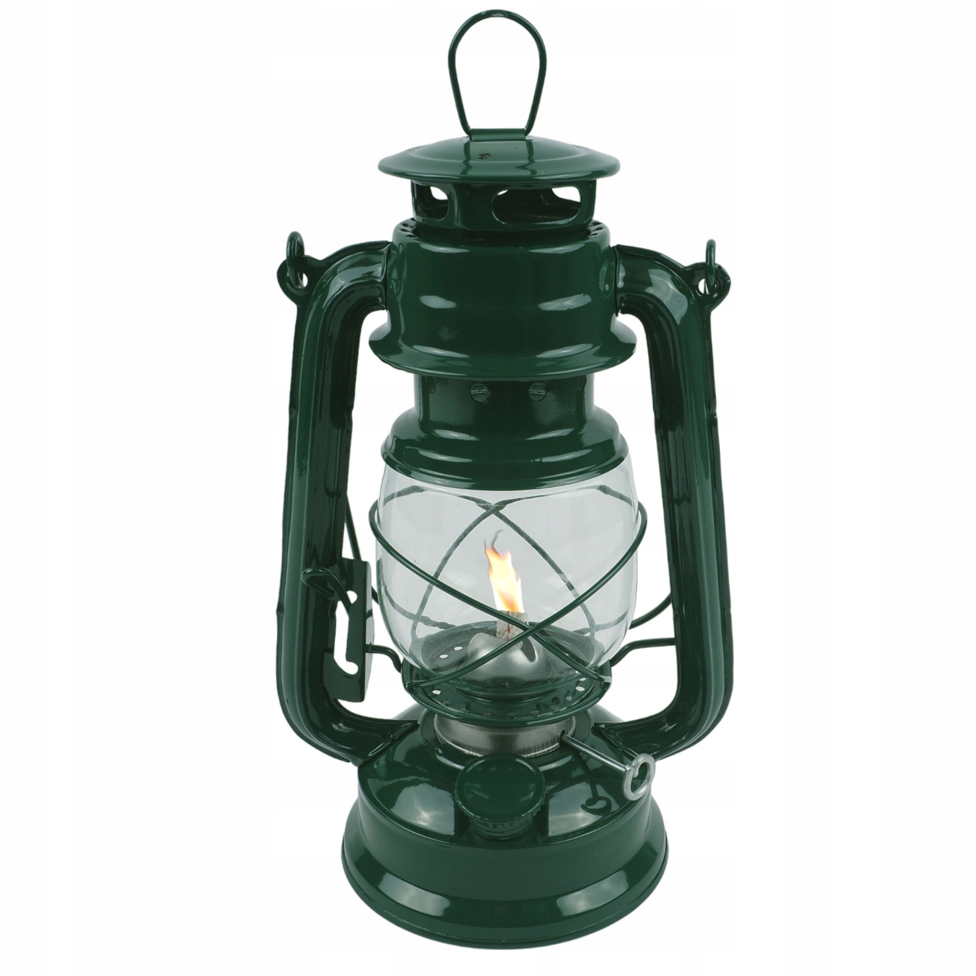LAMPA NAFTOWA 23cm KOLOR ZIELONY LAMPION VINTAGE METAL LATARNIA
