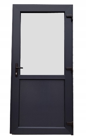 DRZWI ZEWNĘTRZNE PCV SKLEPOWE 90/200 ANTRACYT