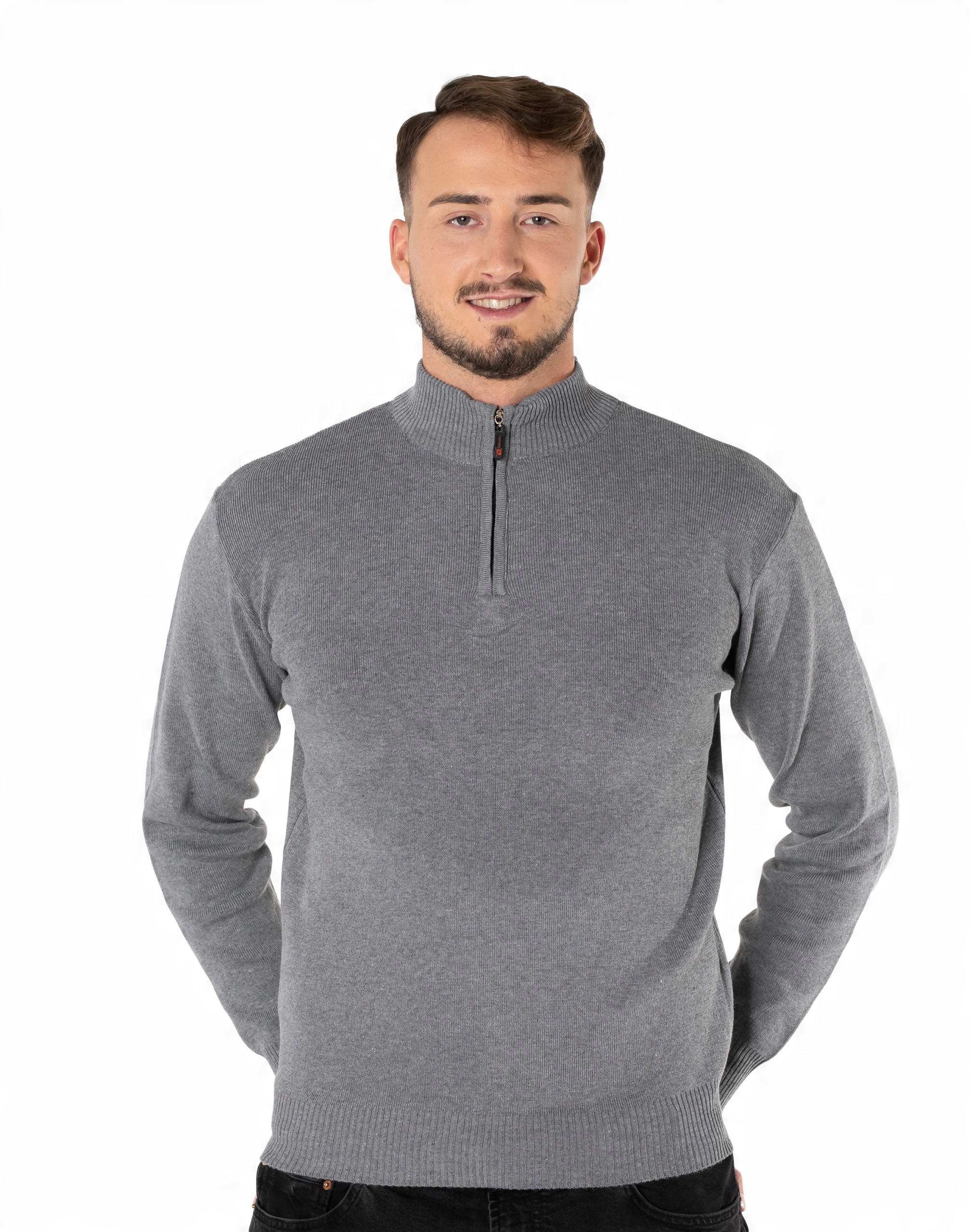 

Duży Sweter Męski Półgolf Rozsuwany Golf 190-1 7XL