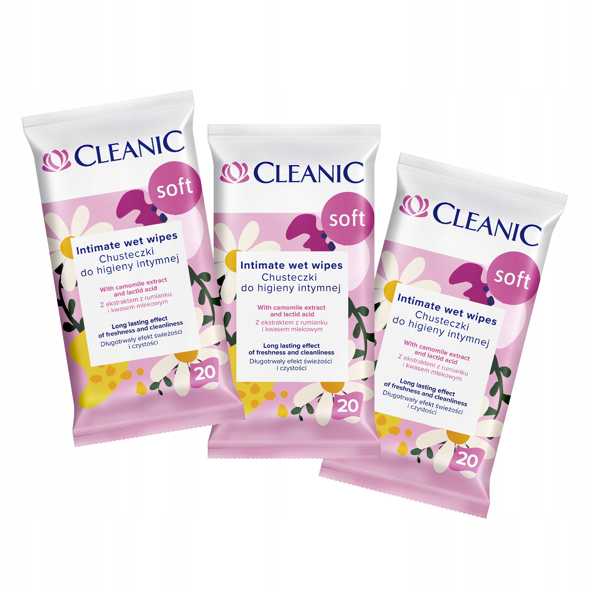 

3x Chusteczki higiena intymna Cleanic Soft 20 szt.