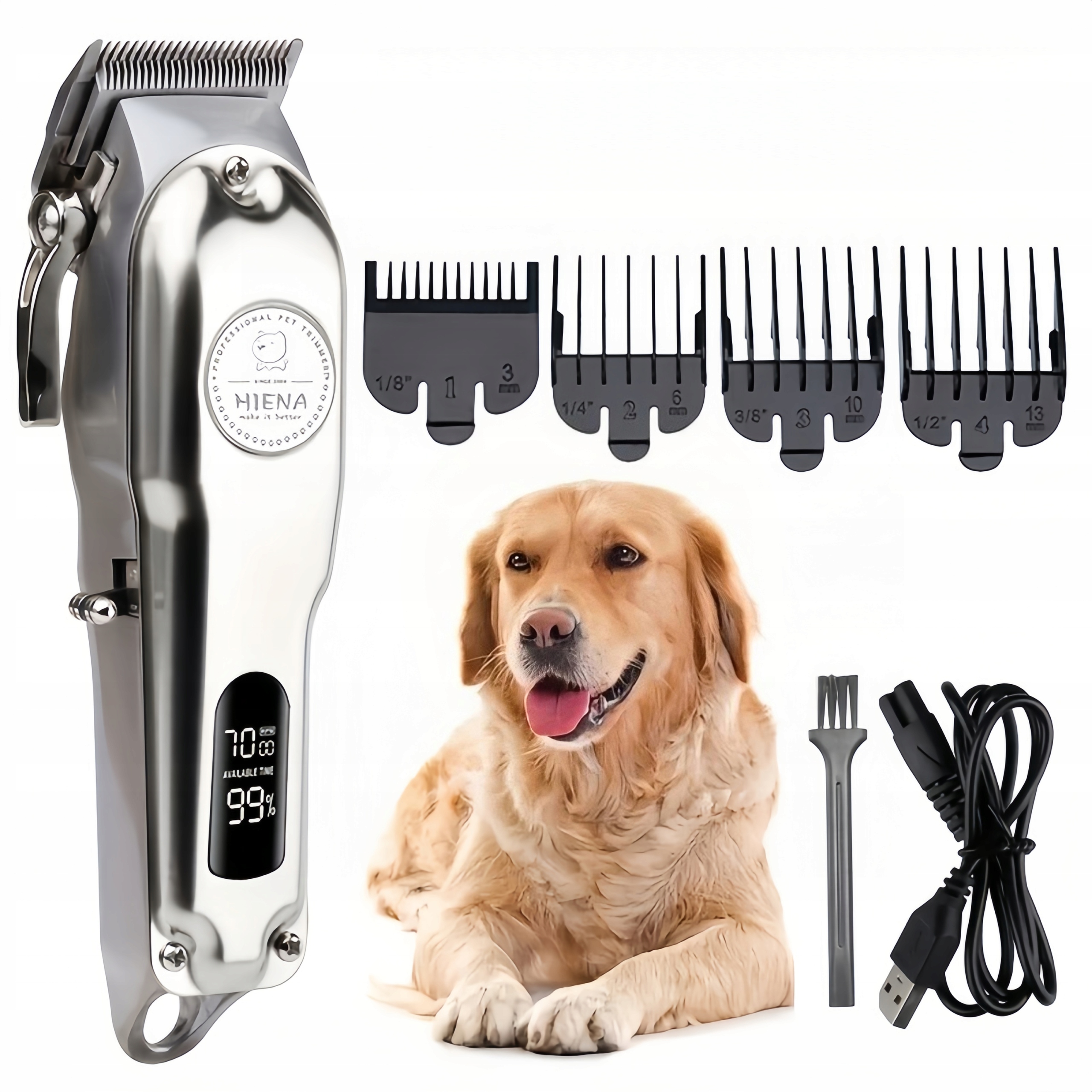 Levně Profesionální zastřihovač psů Tichý zastřihovač pro psa Sada dárek