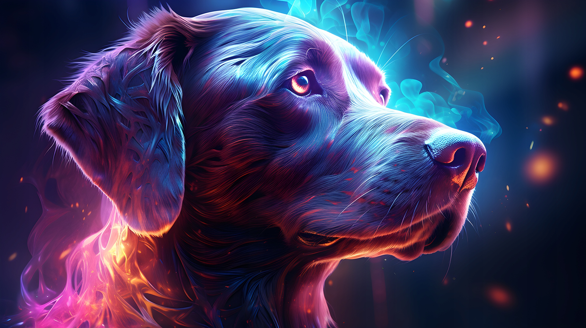 Diamantová výšivka Pes Zvíře Mraky Vesmír Doberman Velký 40x80cm