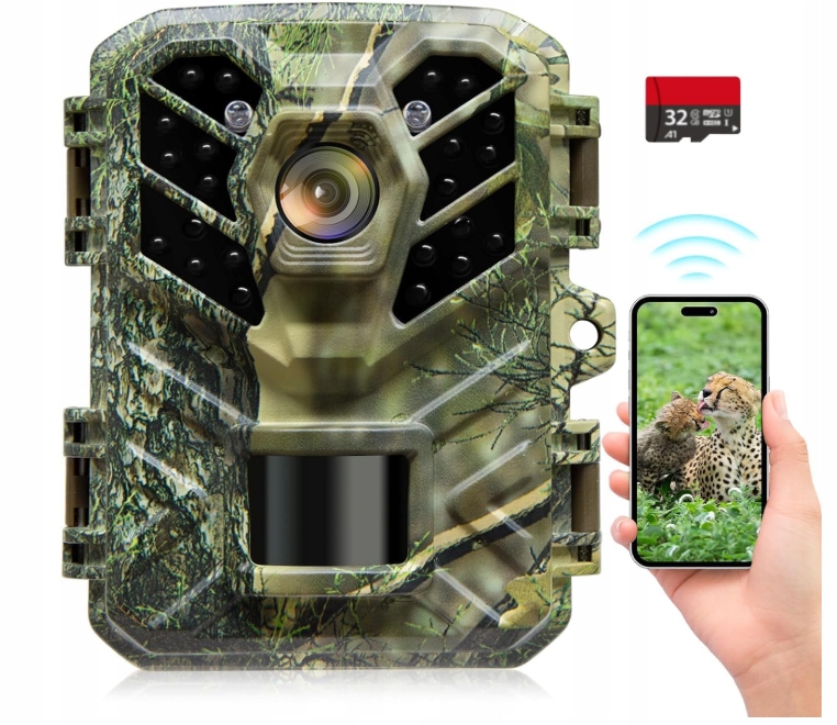 Kamera pro pozorování divoké zvěře Coolifepro Wifi 32MP 1080P