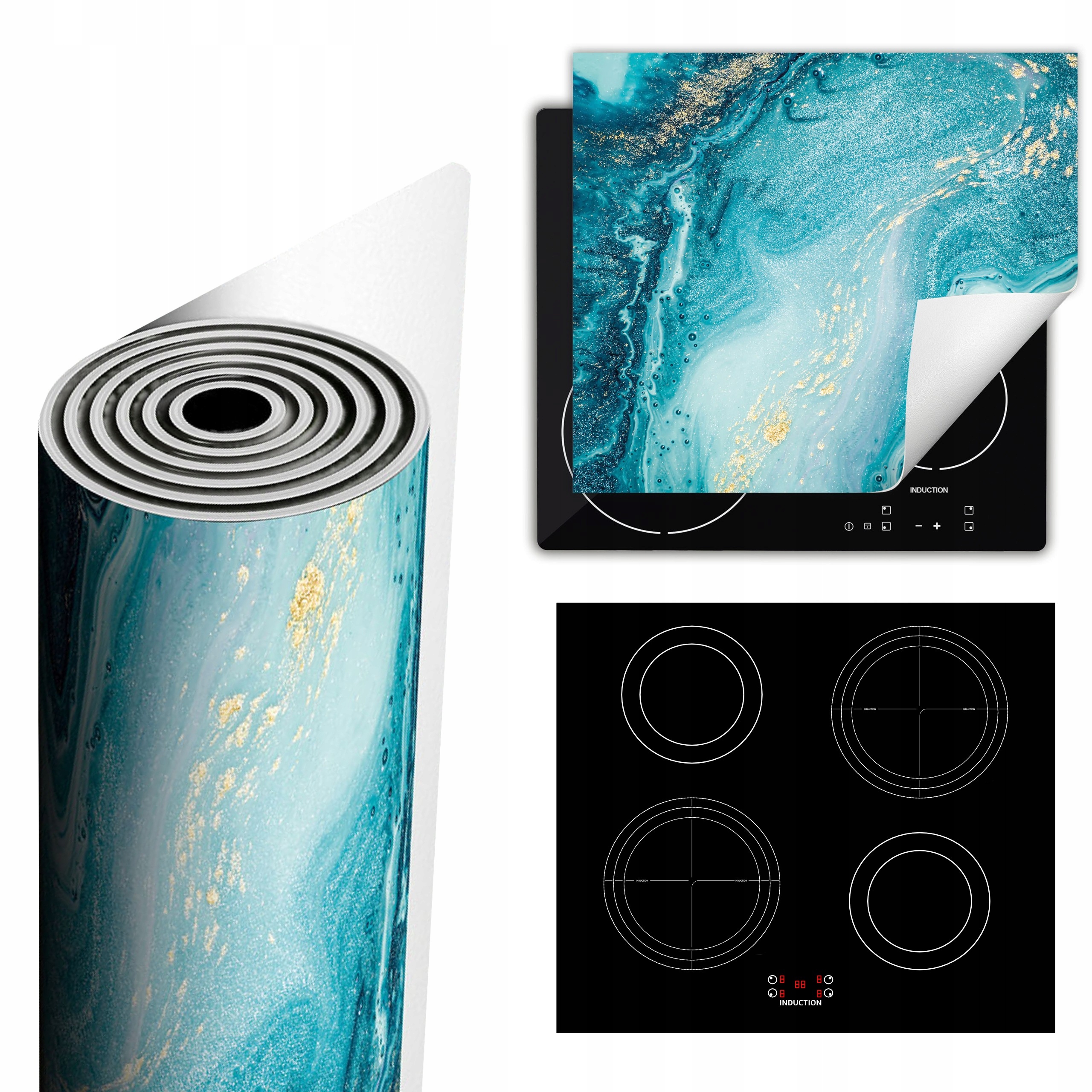 Ochranná Podložka Na Sporák Má Více Místa 60x52 modrá mramor