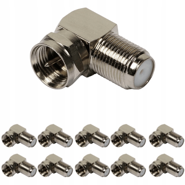 

Przejście kątowe gniazdo F wtyk F złącze 10szt.