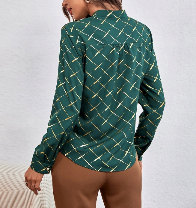 ELEGANCKA MODNA BLUZKA DAMSKA KOSZULA NADRUK L Rozmiar L