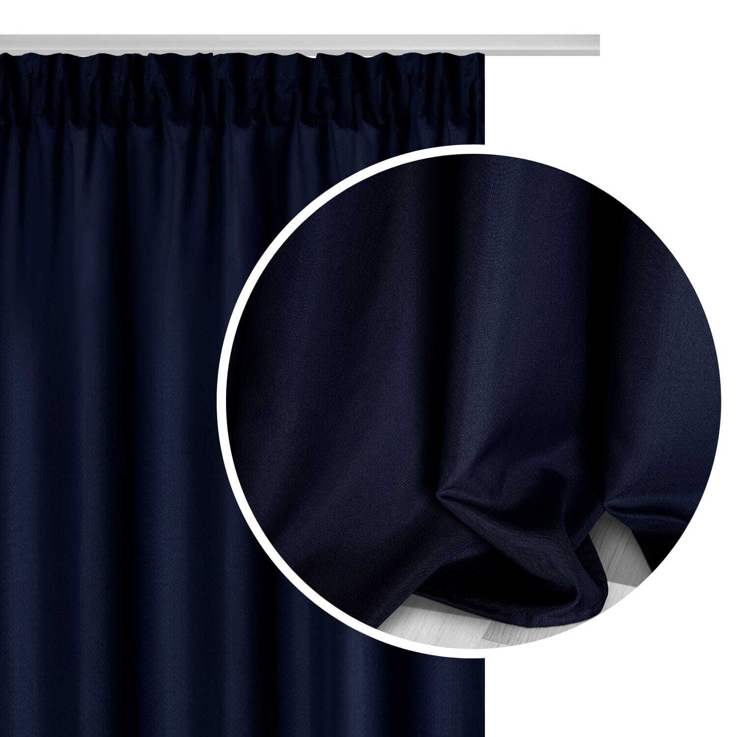 ZASŁONY 140x260 GRANATOWA VIVA TAŚMA