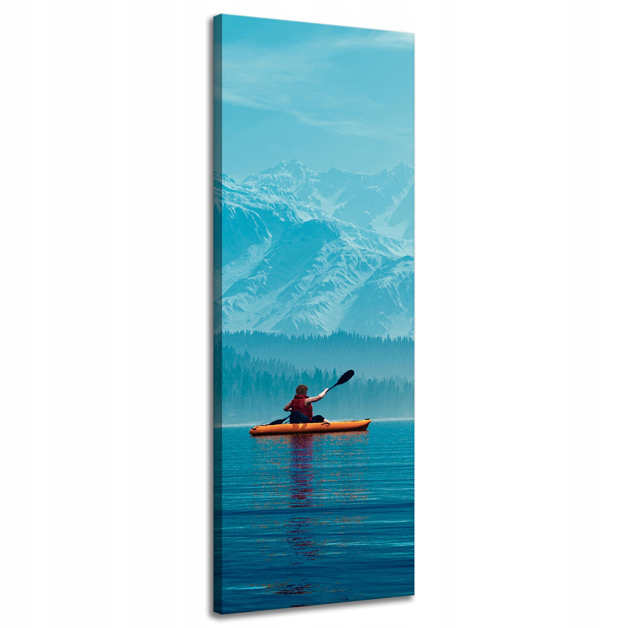 Obraz na plátně Muž na Kajaku Hory Voda Příroda 40x120 cm