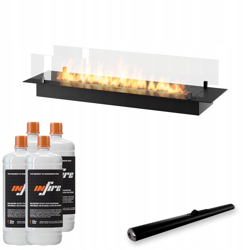 Biokominek biopalenisko do zabudowy w meblu Insert Black 1200 Slim Infire