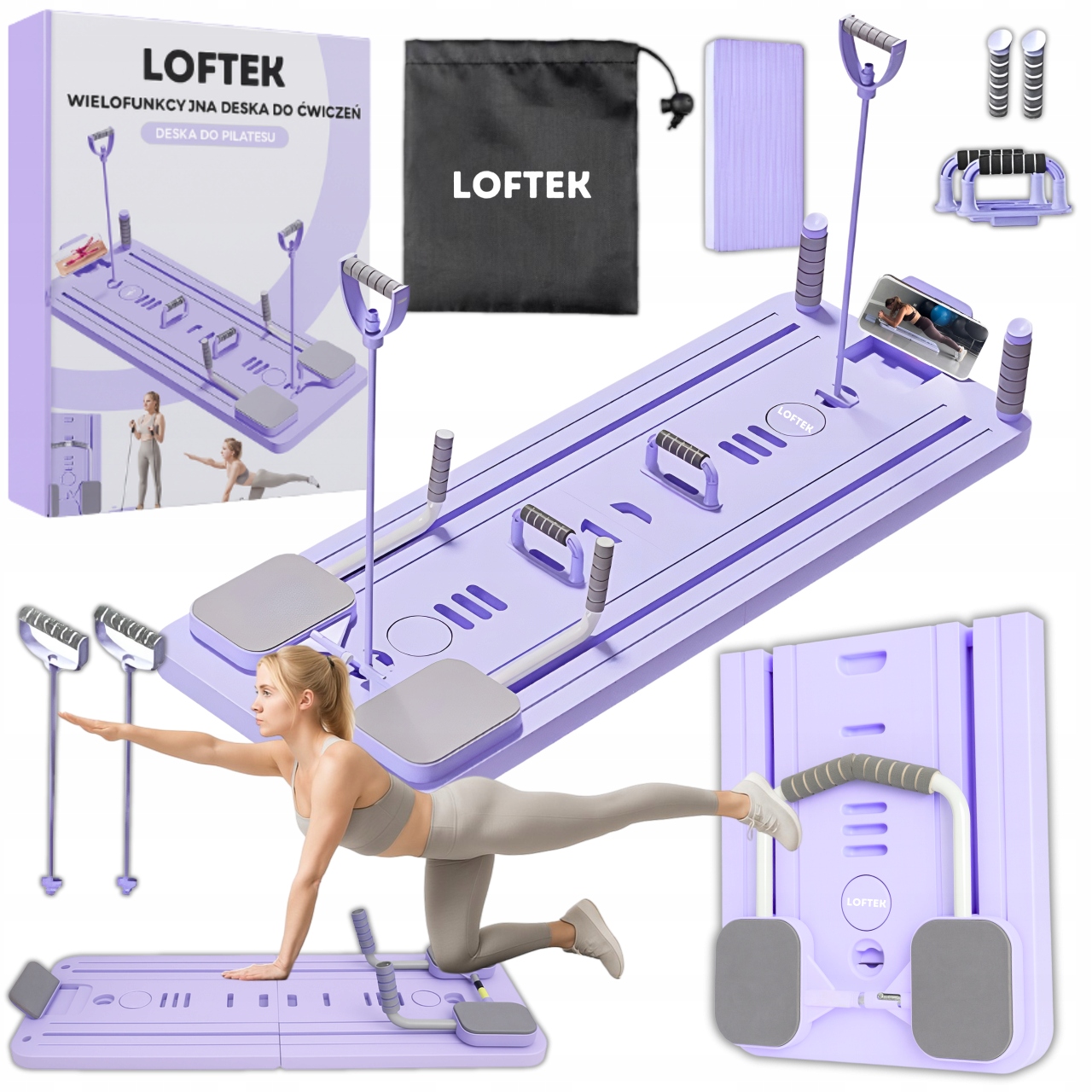 Pilates Reformer Deska do Ćwiczeń 12w1 Wielofunkcyjna dla Kobiety