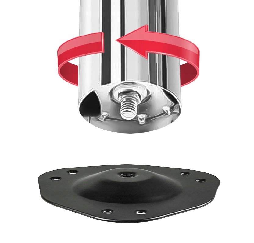 NOGI DO STOŁU BIURKA REGULACJA CHROM 710MM 4 SZT Marka Stolmet