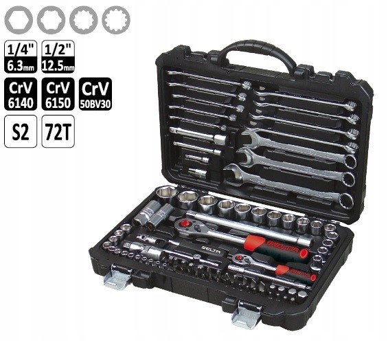 Zestaw narzędzi NASADKI KLUCZE 88 cz SELTA