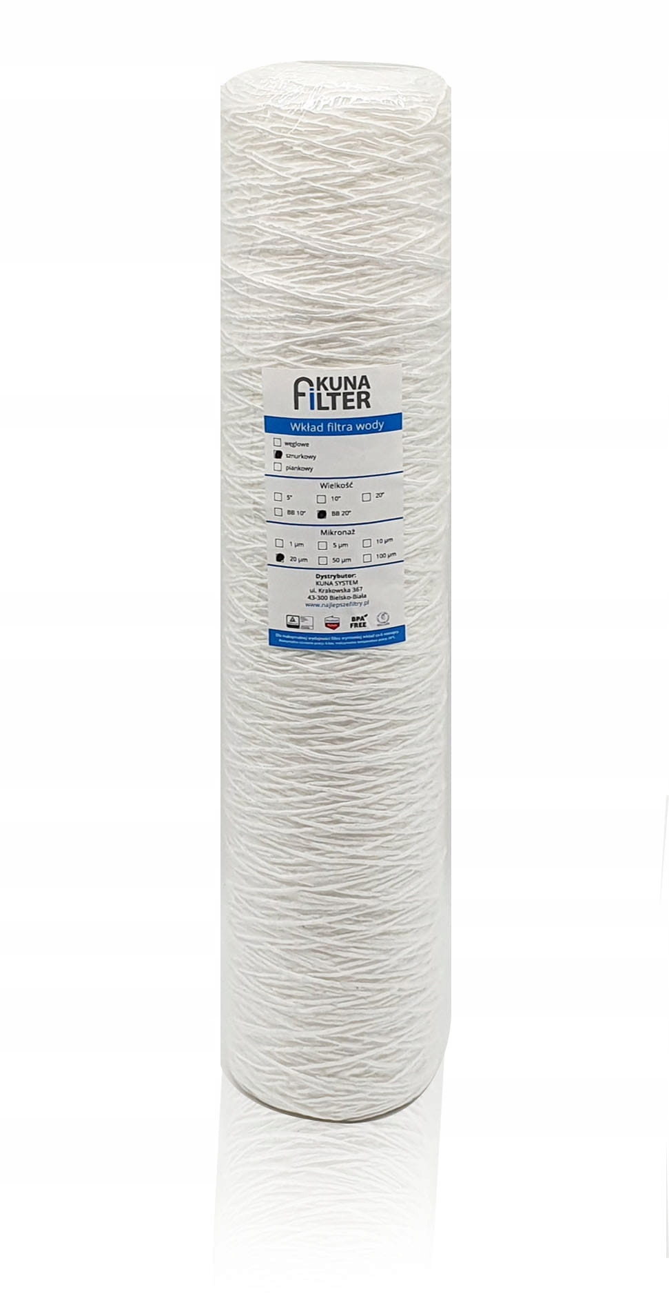 

Wkład sznurkowy 20 mikronów do BB-20'' Big Blue 20