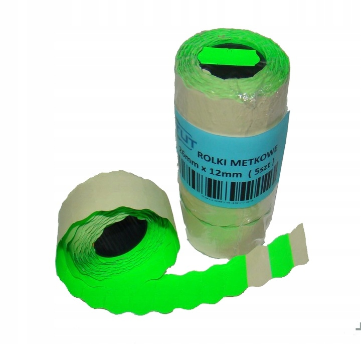 Metki jednorzędowe fala zielone neon 1 szt