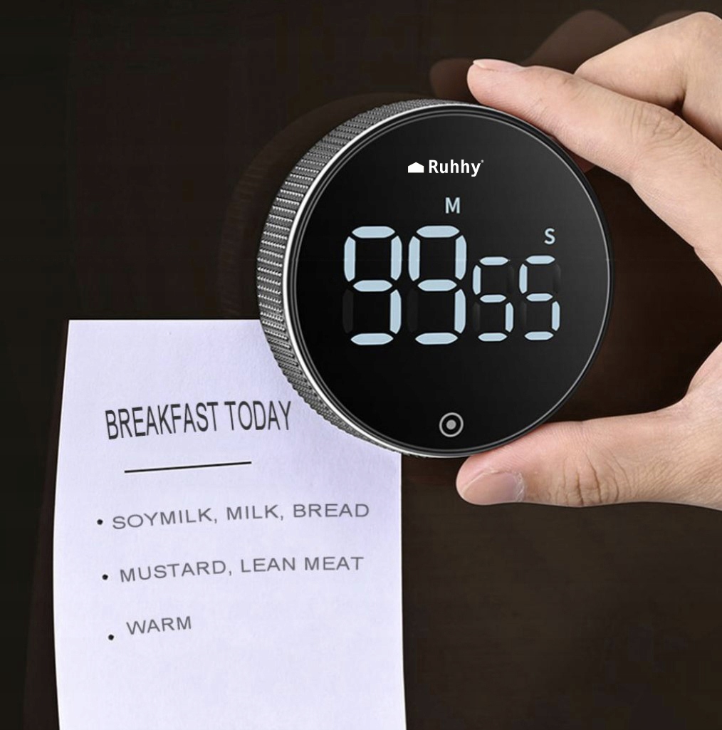 Minutnik Kuchenny Timer Czasomierz Stoper Cyfrowy Magnes Elektroniczny LED Marka Ruhhy