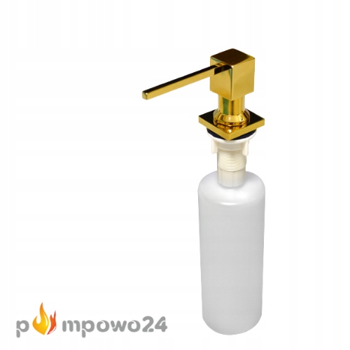 Dozownik do naczyń zlewozmywakowy do płynów złoty Linia kwadrat