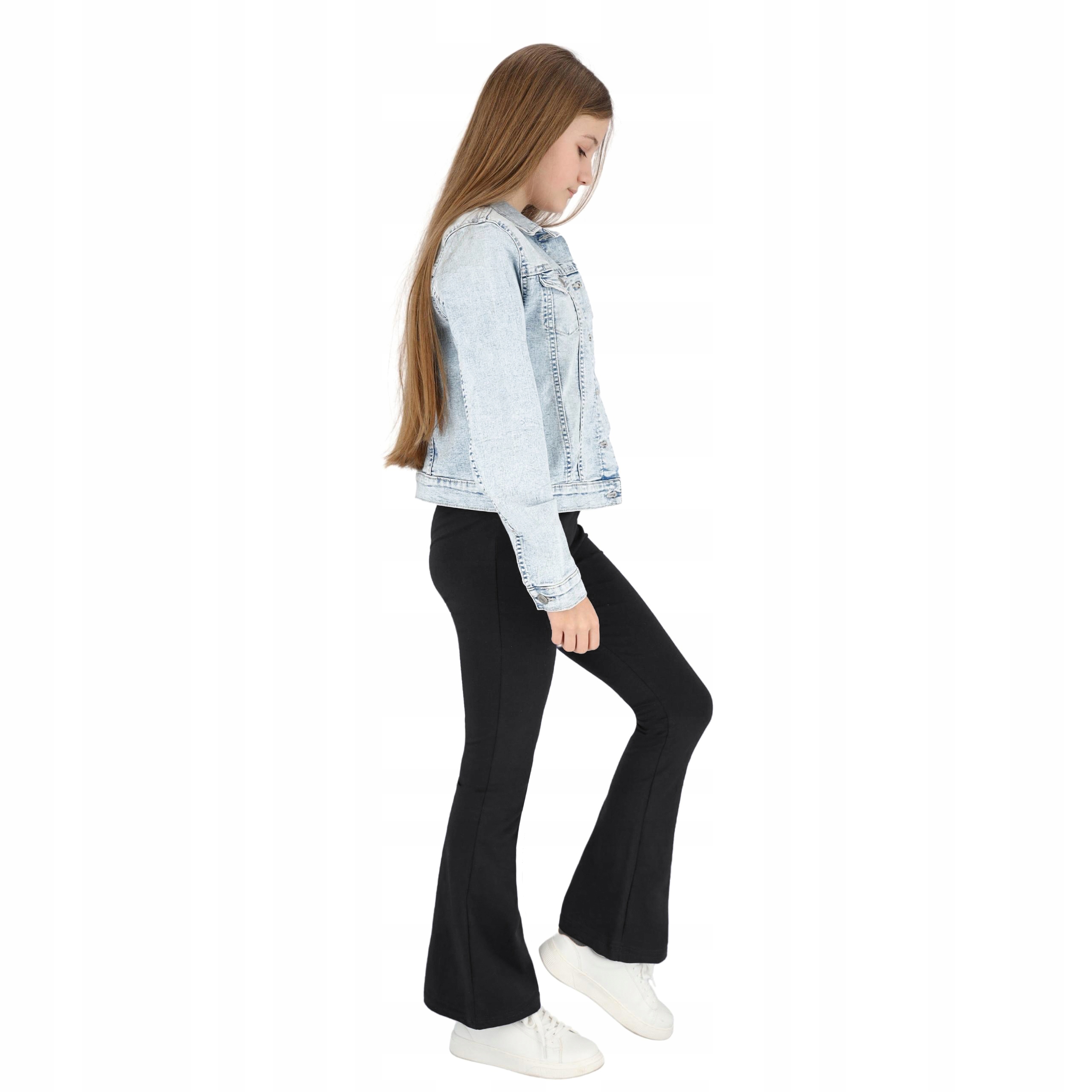 DZIECIĘCE DZWONY LEGGINSY BAWEŁNIANE CZARNY 140 Marka Inna marka