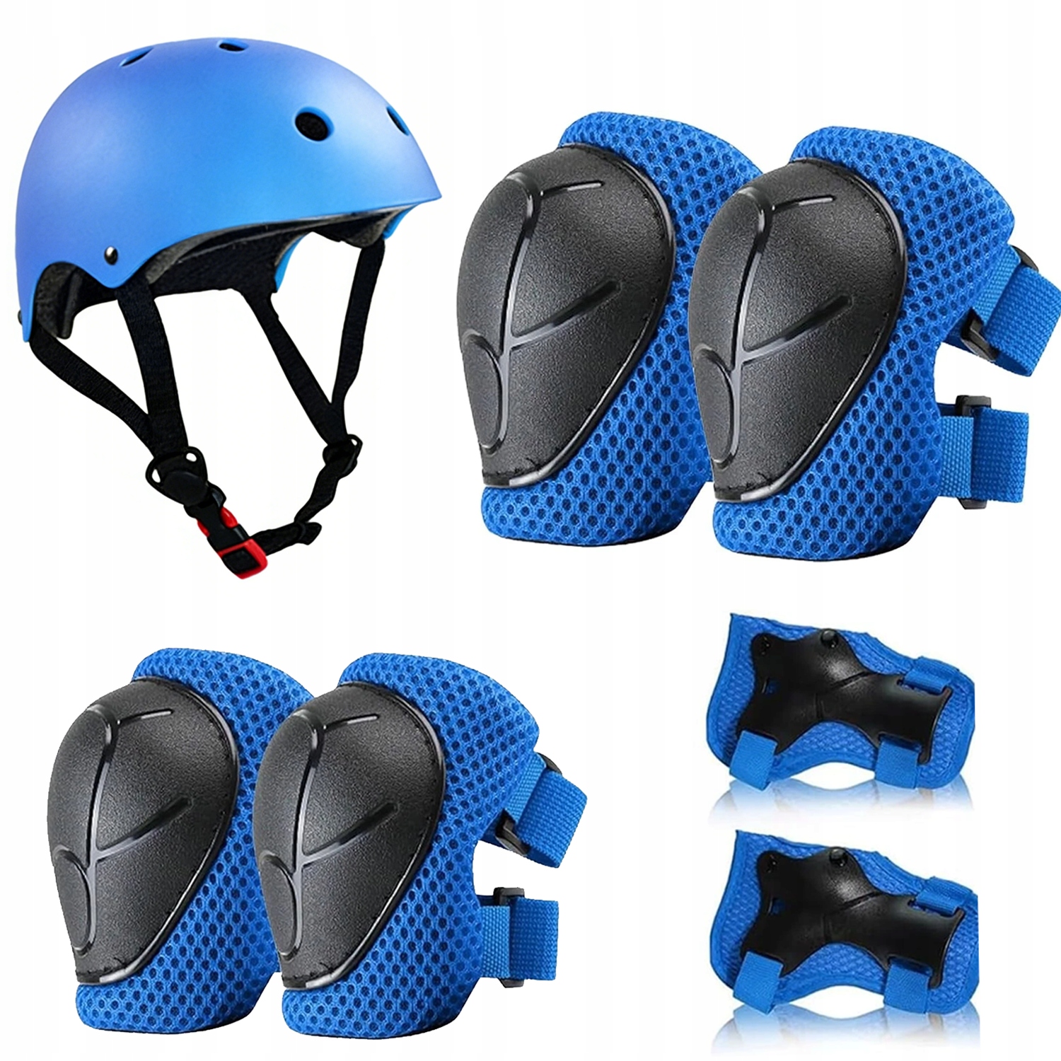 Zestaw ochraniaczy i kask 7w1 niebieski S dla dzieci