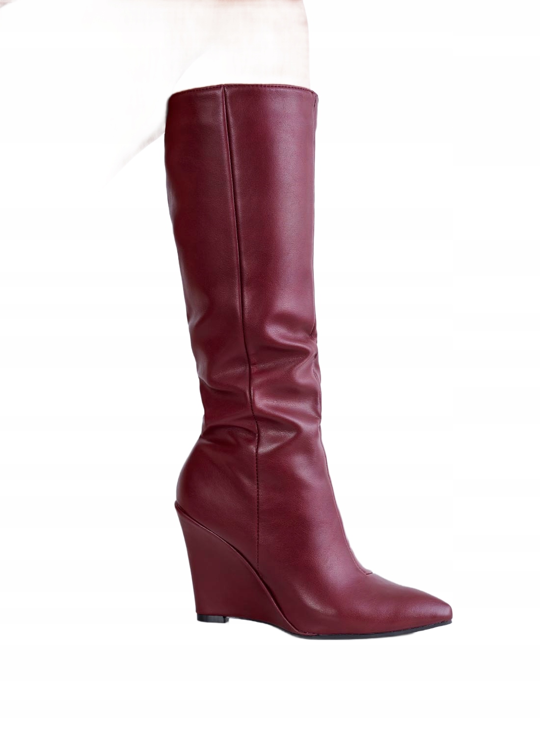 Shein Vínové Dámské Kozačky Na Zip 37 1LA