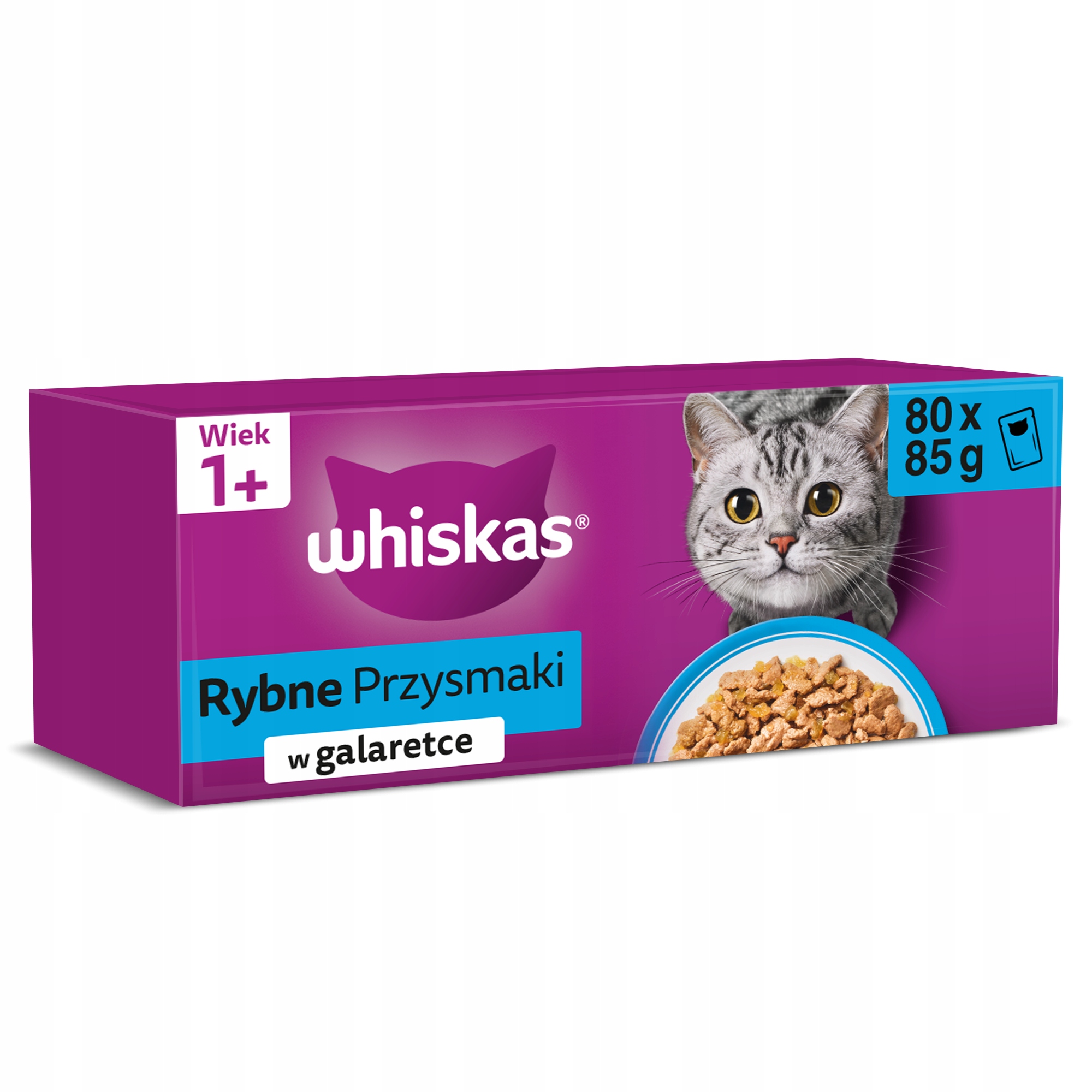 KARMA MOKRA DLA KOTA WHISKAS ADULT RYBNE PRZYSMAKI W GALARETCE - 80X85G
