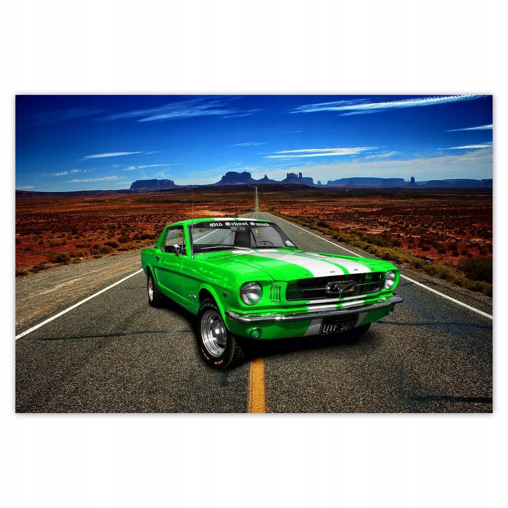 

Plakat 93x62 Zielony Mustang na pustyni