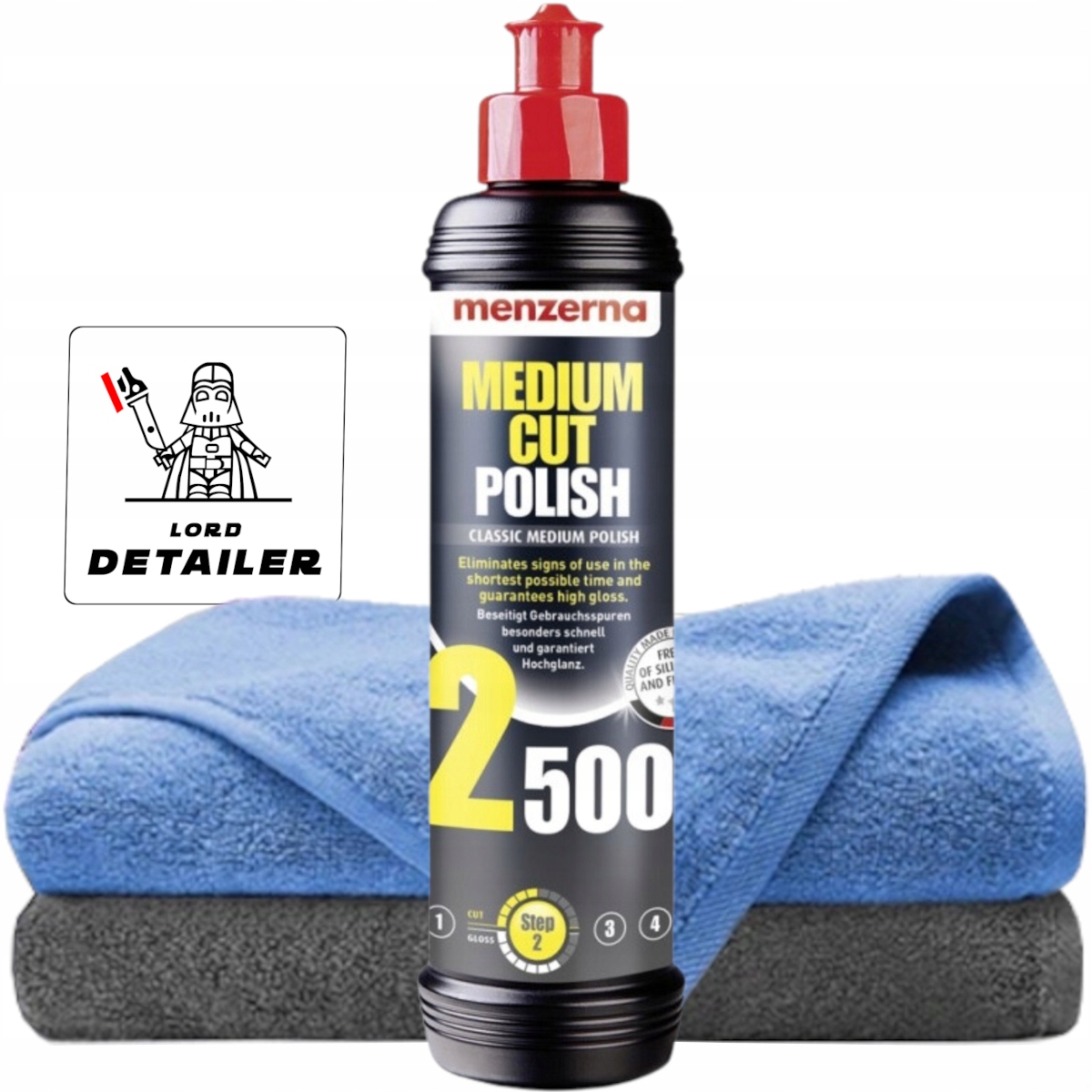 MENZERNA 2500 MEDIUM CUT POLISH 250 ML ŚREDNIO ŚCIERNA PASTA POLERSKA