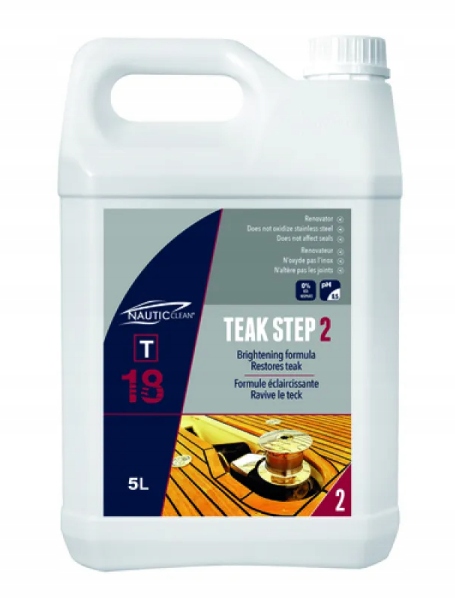 Rozjasňovač pro teakové dřevo Nautic Clean T18 Teak Step 2 5 Litrů
