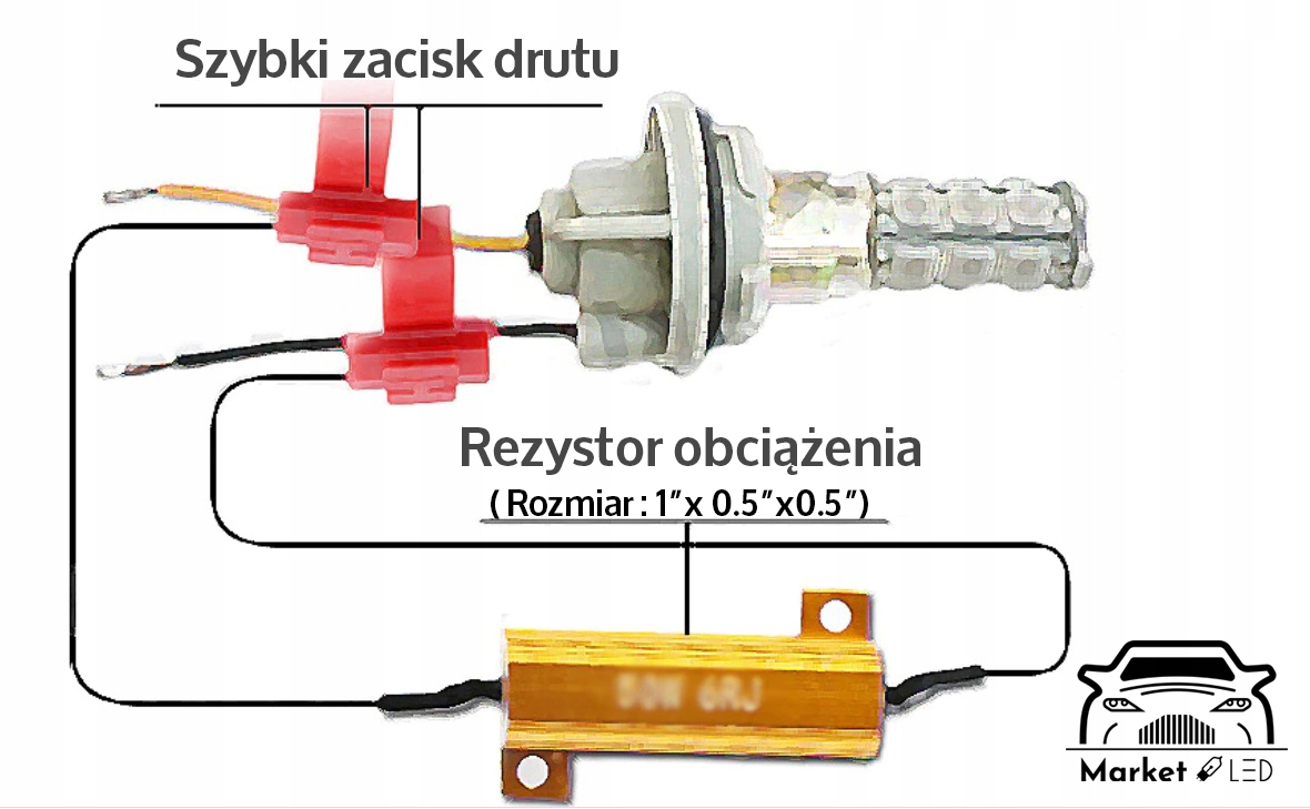 Rezystor Filtr LEDCANBUS H7, H1, H4, HB4, H11, H8 Liczba sztuk 1 szt.