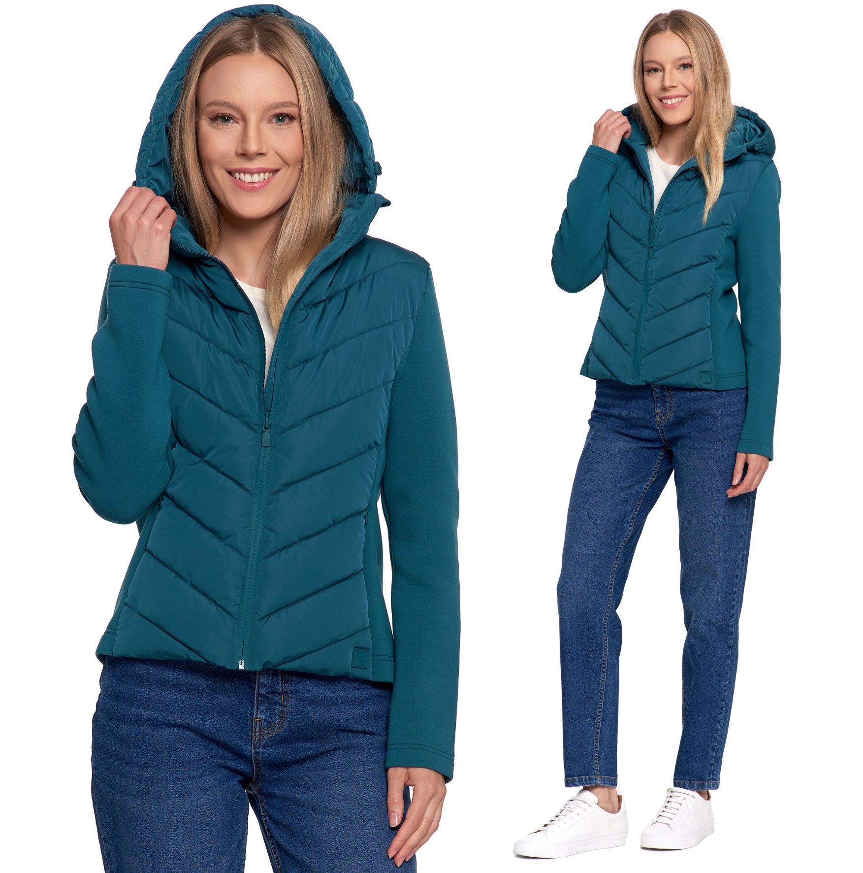 Dámská Přechodová Bunda S Kapucí Na Podzim Teplá Moraj Zelená S