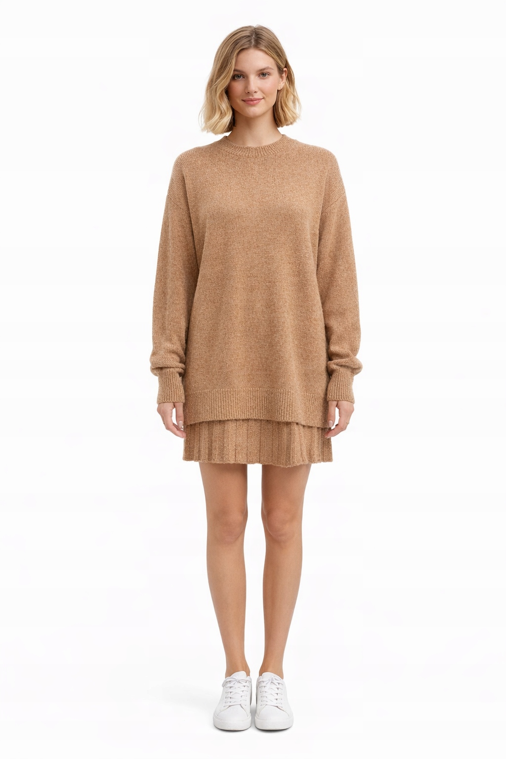 Volný Svetr S Rolákem V Barvě Karamel S/m I3A