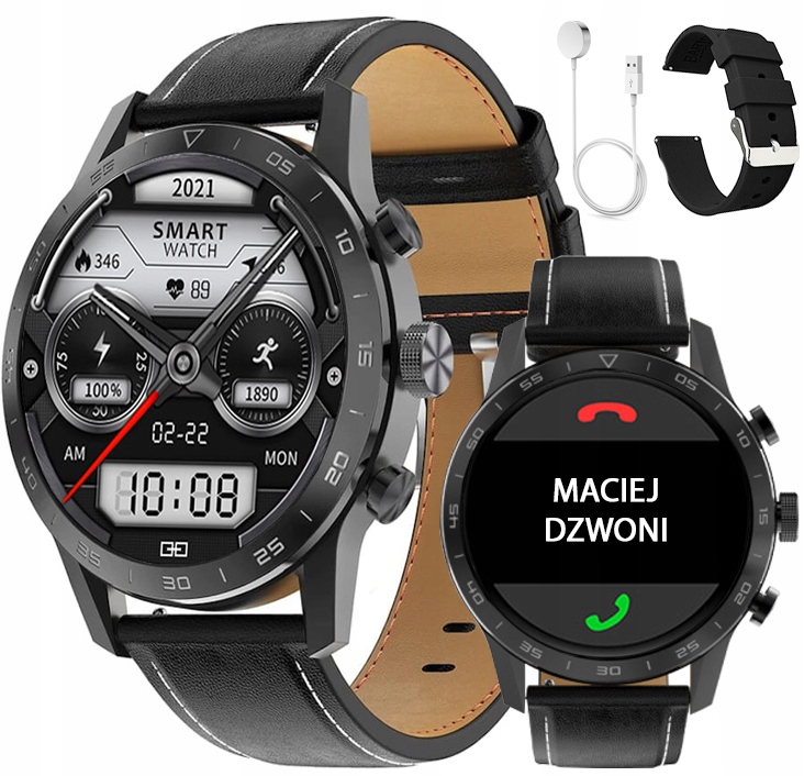 

Smartwatch Zegarek Męski Rozmowy 2 Paski 454x454PX