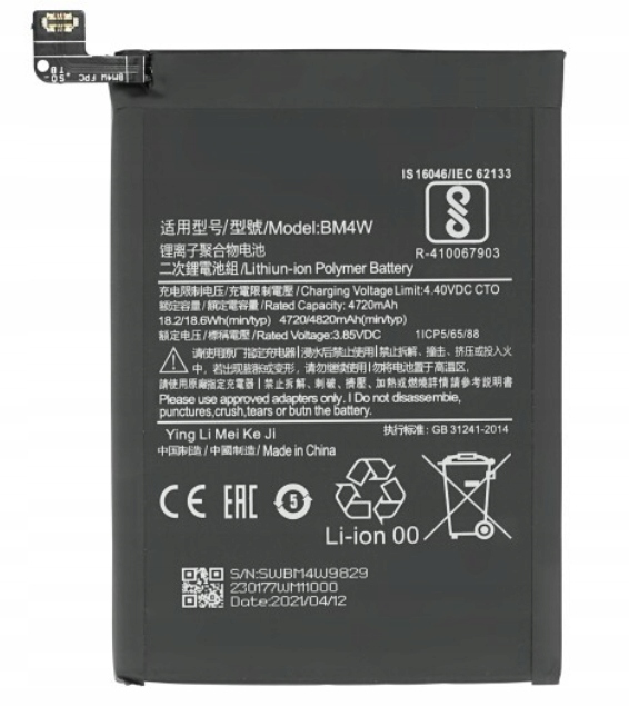 

Bateria do Xiaomi Mi 10T Lite BM4W 4820 mAh