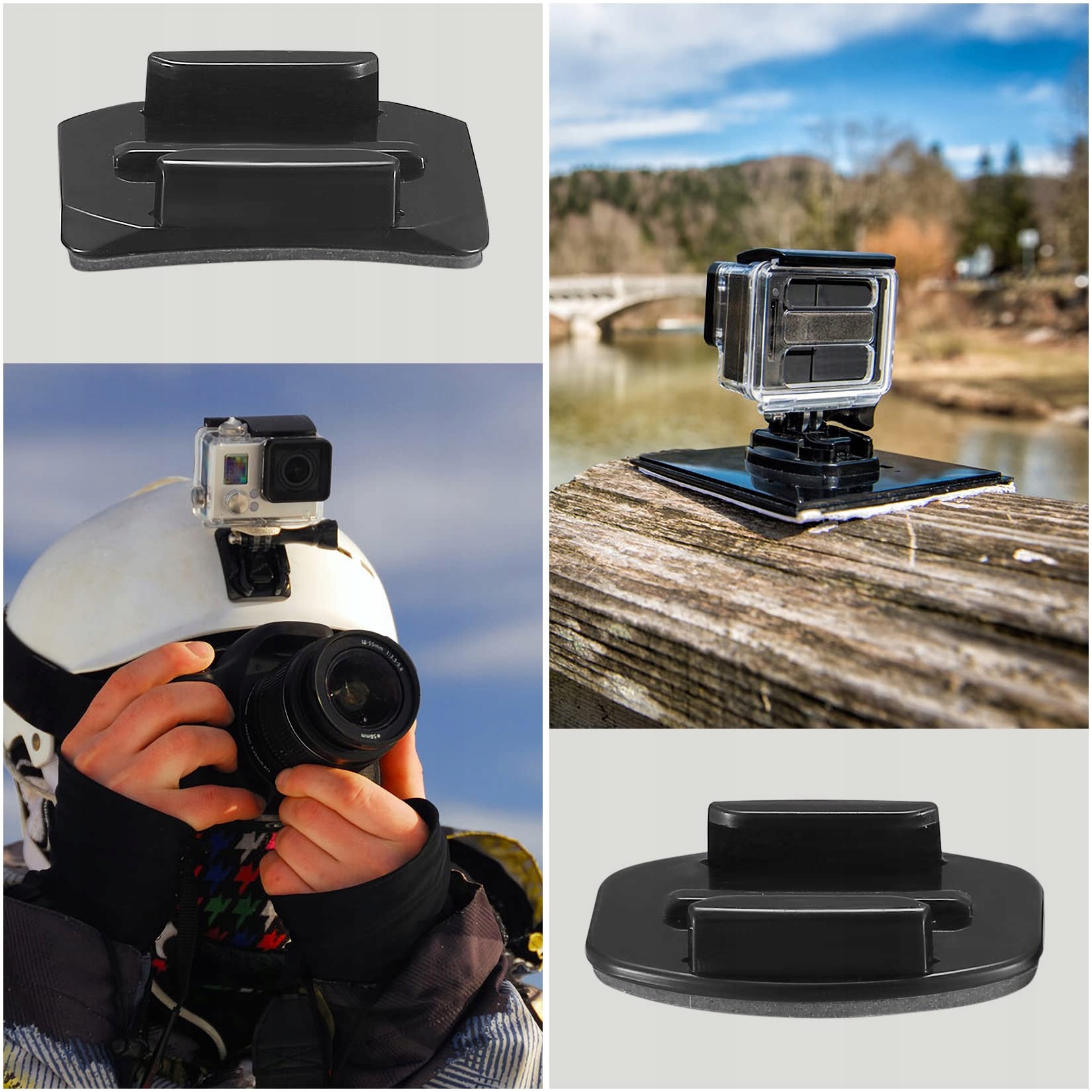 Zestaw Klejowych Uchwytów Do GoPro Hero Session Kask Kamera FULUSHOUXI — miniatura 7