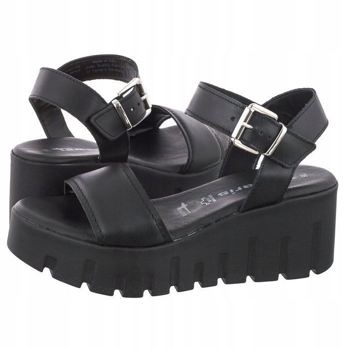 Dámské sandály na podpatku Tamaris černé 1-28712-42 003 Black