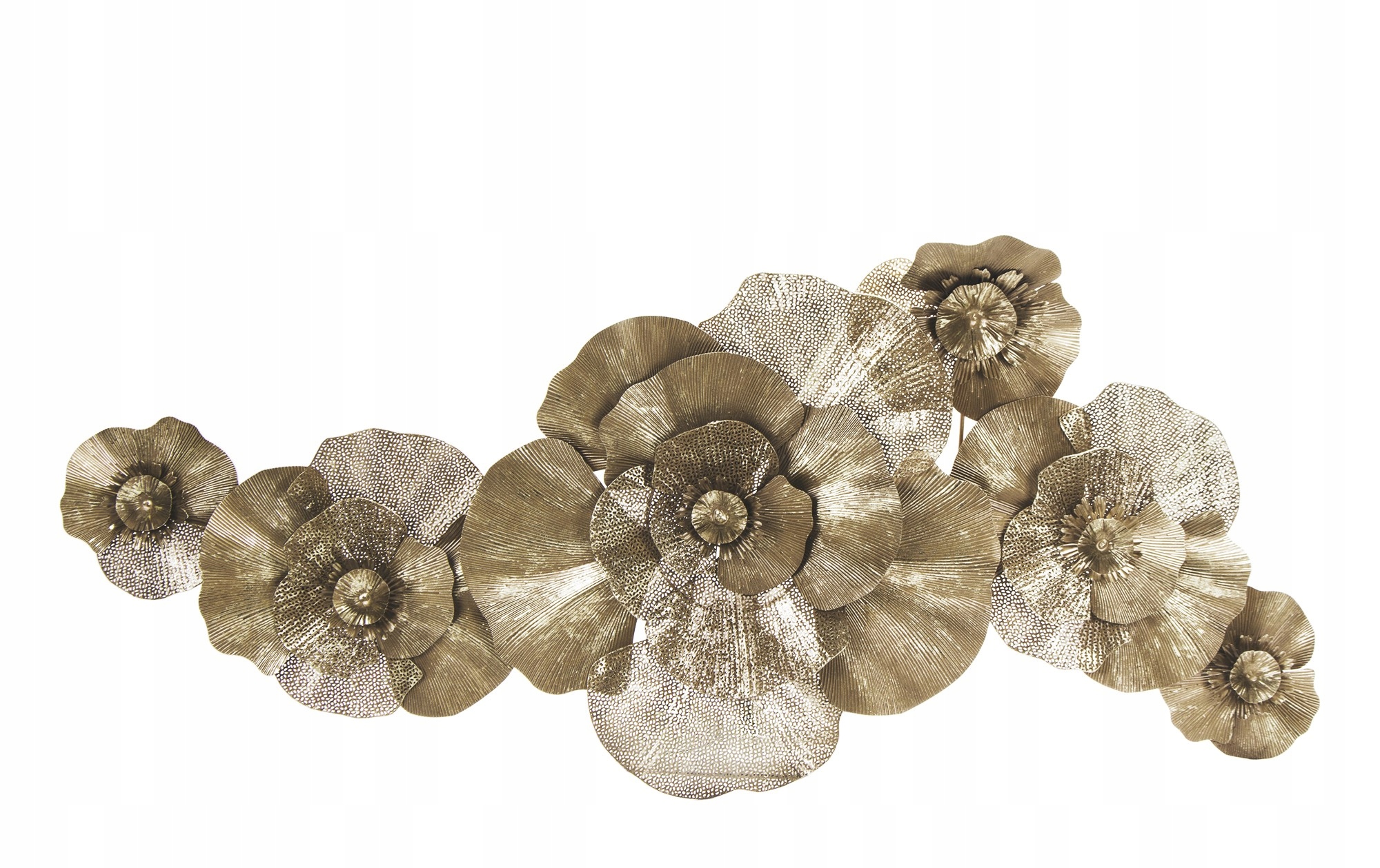 Nástěnná Dekorace Kovová, Květiny Zlato Velké Na Zeď