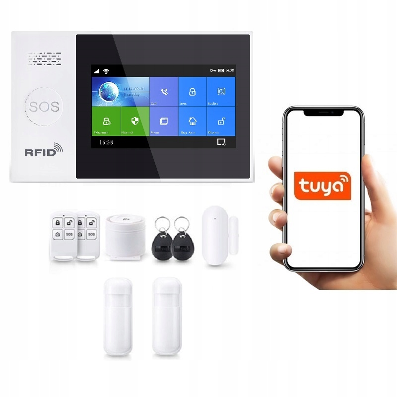 Bezdrôtový Alarm s LCD 4.3" Gsm WiFi Sms Tuya Smart V Poľštine