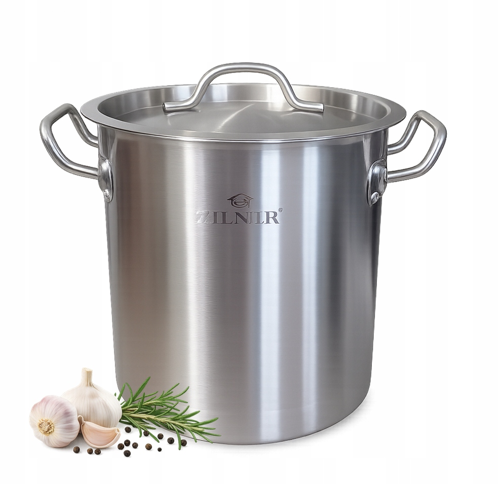 Hrniec gastronomický oceľový 21 L – nerezová oceľ, indukcia