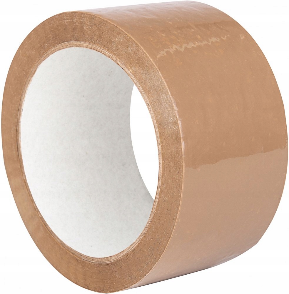 MOCNA TAŚMA PAKOWA KLEJĄCA 48mmx60m BRĄZOWA SAMOPRZYLEPNA SOLVENT