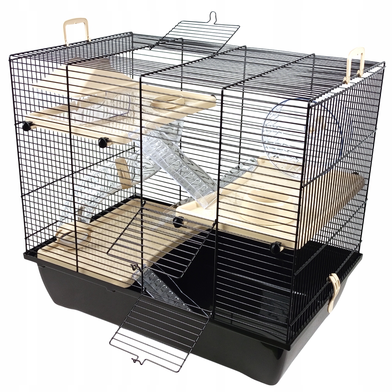 Levně Klec pro křečka a myšku hlodavce, černá toaleta, velká, pevná, 500x330x455